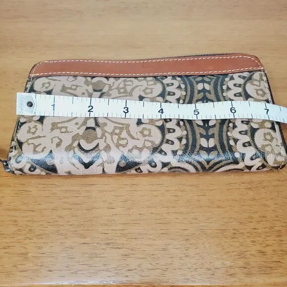 Patricia Nash RFID Georgia Leather Zip Wallet Womens Paisley Printed Clutch - Picture 6 of 6
